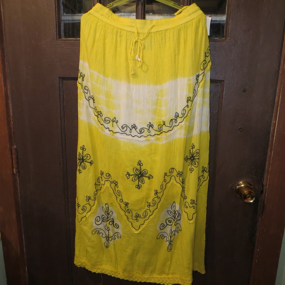 BOHO Tye Dyed Sequin Maxi Skirt NWOT